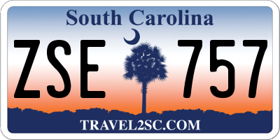 SC license plate ZSE757