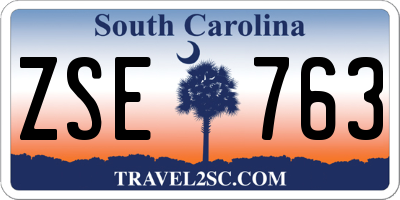 SC license plate ZSE763