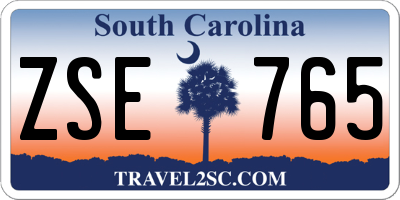 SC license plate ZSE765