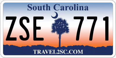 SC license plate ZSE771