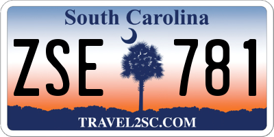 SC license plate ZSE781