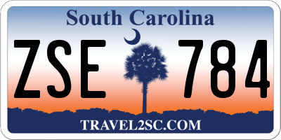 SC license plate ZSE784