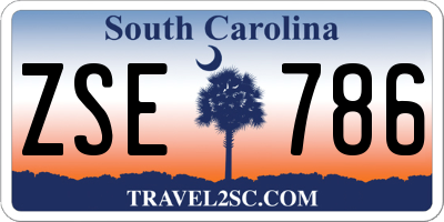 SC license plate ZSE786