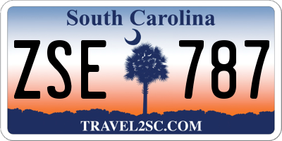 SC license plate ZSE787