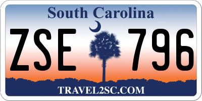 SC license plate ZSE796