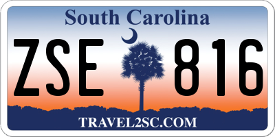 SC license plate ZSE816
