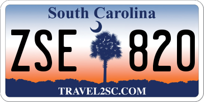 SC license plate ZSE820