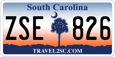 SC license plate ZSE826