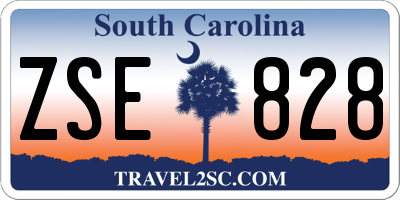 SC license plate ZSE828