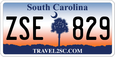 SC license plate ZSE829