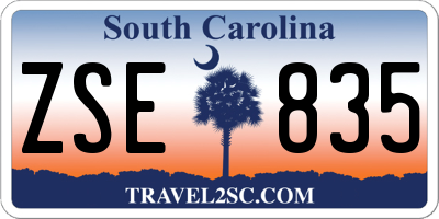 SC license plate ZSE835