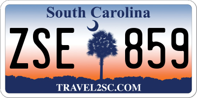 SC license plate ZSE859