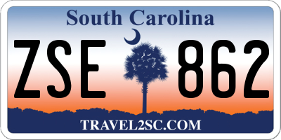 SC license plate ZSE862