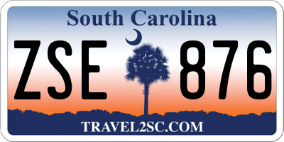 SC license plate ZSE876
