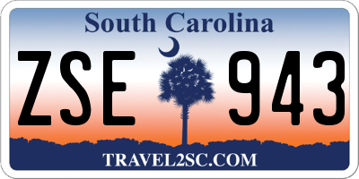 SC license plate ZSE943
