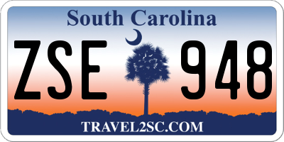 SC license plate ZSE948