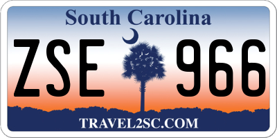 SC license plate ZSE966