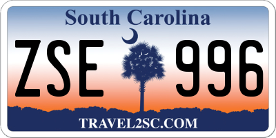 SC license plate ZSE996
