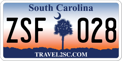SC license plate ZSF028