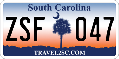 SC license plate ZSF047