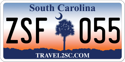 SC license plate ZSF055