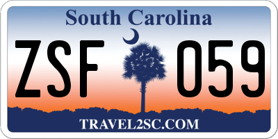 SC license plate ZSF059
