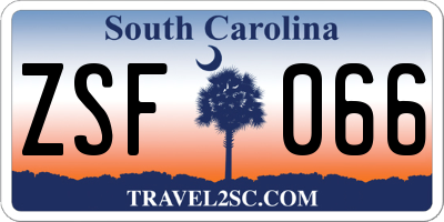 SC license plate ZSF066