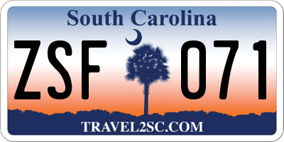 SC license plate ZSF071