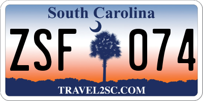 SC license plate ZSF074