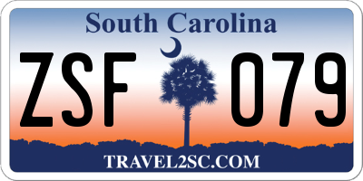 SC license plate ZSF079