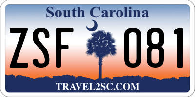 SC license plate ZSF081