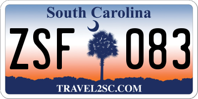 SC license plate ZSF083