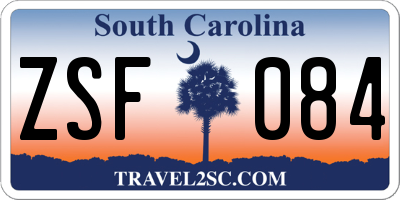SC license plate ZSF084