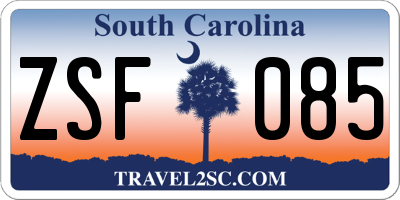 SC license plate ZSF085