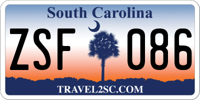 SC license plate ZSF086