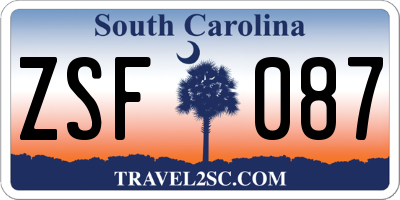 SC license plate ZSF087