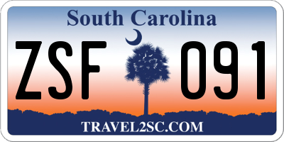 SC license plate ZSF091