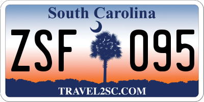 SC license plate ZSF095