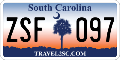 SC license plate ZSF097