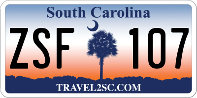 SC license plate ZSF107