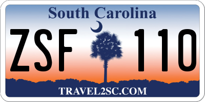 SC license plate ZSF110