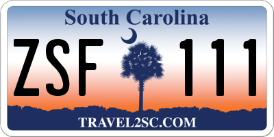 SC license plate ZSF111