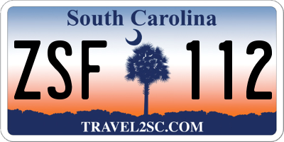 SC license plate ZSF112