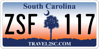 SC license plate ZSF117