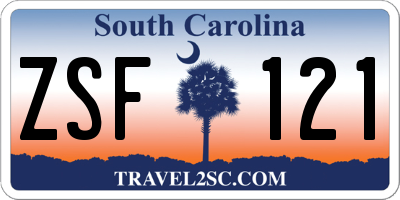 SC license plate ZSF121