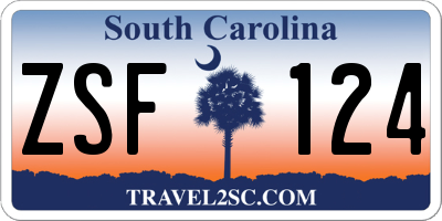 SC license plate ZSF124
