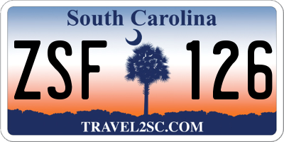 SC license plate ZSF126