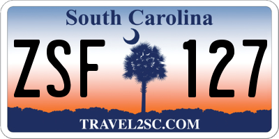 SC license plate ZSF127