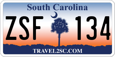 SC license plate ZSF134