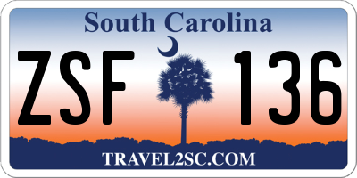 SC license plate ZSF136